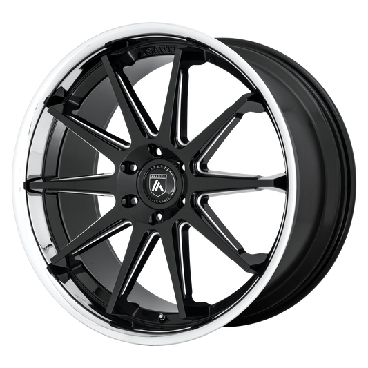 EMPEROR 22x10 6x135.00 GLOSS BLACK MILLED W/ CHROME LIP (30 mm) - Tires and Engine Performance