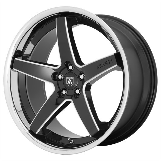 REGAL 20x9 5x114.30 GLOSS BLACK MILLED W/ CHROME LIP (35 mm) - Tires and Engine Performance