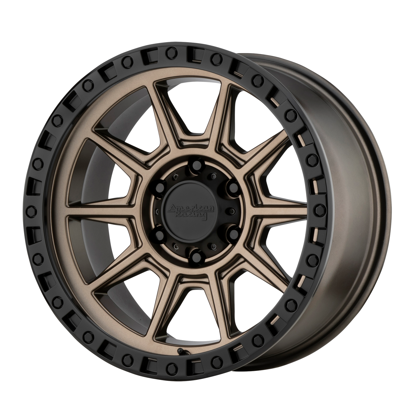 American Racing AR202 17X9 -12 8X165.1/8X6.5 Matte Bronze Black Lip