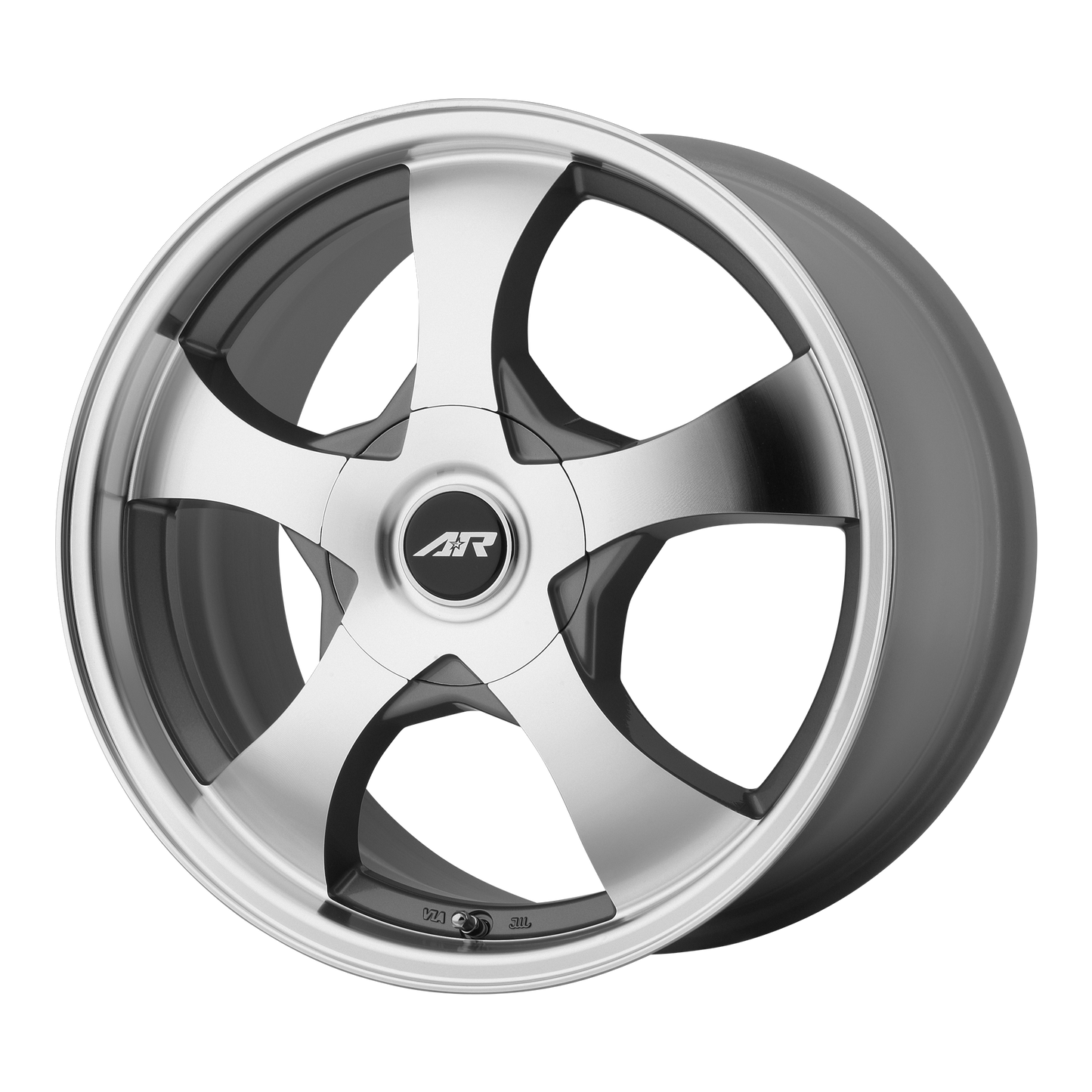 American Racing AR895 14X6 35 5X100/5X114.3/5X100/4.5 Dark Silver Machined