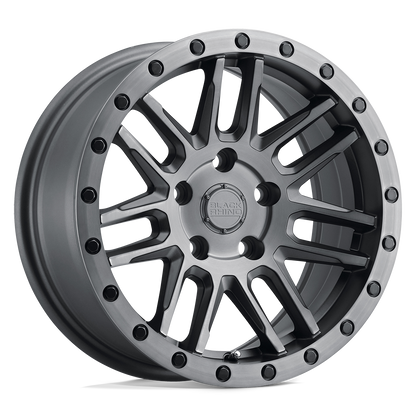 Black Rhino ARCHES 18X8 30 5X108 MATTE BRUSHED GUNMETAL W/ BLACK BOLTS