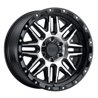 Black Rhino ALAMO 18X9 12 6X135/6X135 GLOSS BLACK W/ MACHINED FACE & STAINLESS BOLTS