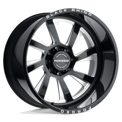 Black Rhino BLASTER 24X14 -76 8X180/8X180 GLOSS BLACK W/ MILLED SPOKES - DIRECTIONAL