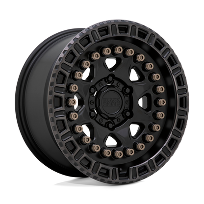 Black Rhino CARBINE 17X8.5 10 6X120/6X120 MATTE BLACK W/ MACHINED TINTED RING & BRONZE BOLTS