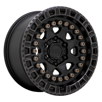 Black Rhino CARBINE 18X9 -18 6X139.7/6X5.5 MATTE BLACK W/ MACHINED TINTED RING & BRONZE BOLTS