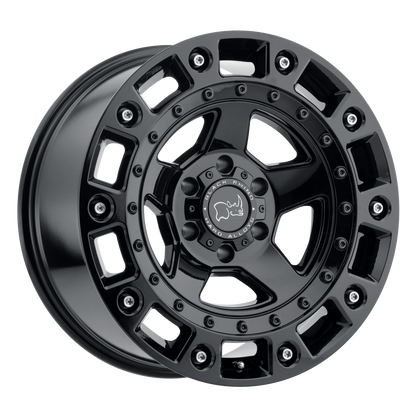 Black Rhino CINCO 18X9.5 12 6X135/6X135 GLOSS BLACK W/ STAINLESS BOLT