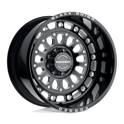Black Rhino CENTURION 24X14 -76 8X180/8X180 GLOSS BLACK W/ MILLED SPOKES