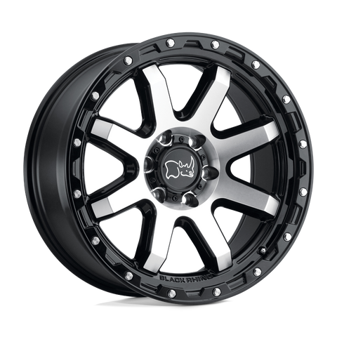 Black Rhino COYOTE 20X9 12 6X139.7/6X5.5 GLOSS BLACK W/ MACHINED FACE & STAINLESS BOLTS