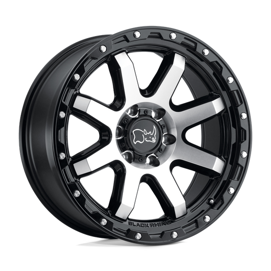 Black Rhino COYOTE 17X9 -18 5X127/5X5.0 GLOSS BLACK W/ MACHINED FACE & STAINLESS BOLTS