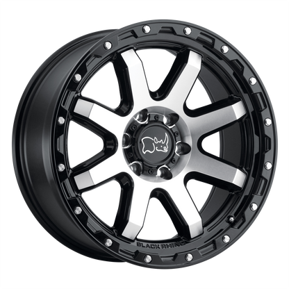 Black Rhino COYOTE 18X9 -18 8X165.1/8X6.5 GLOSS BLACK W/ MACHINED FACE & STAINLESS BOLTS