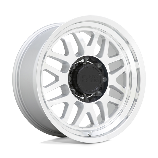 Black Rhino DELTA 17X9.5 -18 8X165.1/8X6.5 GLOSS SILVER WITH MIRROR FACE & LIP