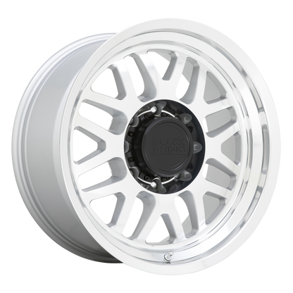Black Rhino DELTA 18X9.5 -18 8X165.1/8X6.5 GLOSS SILVER WITH MIRROR FACE & LIP