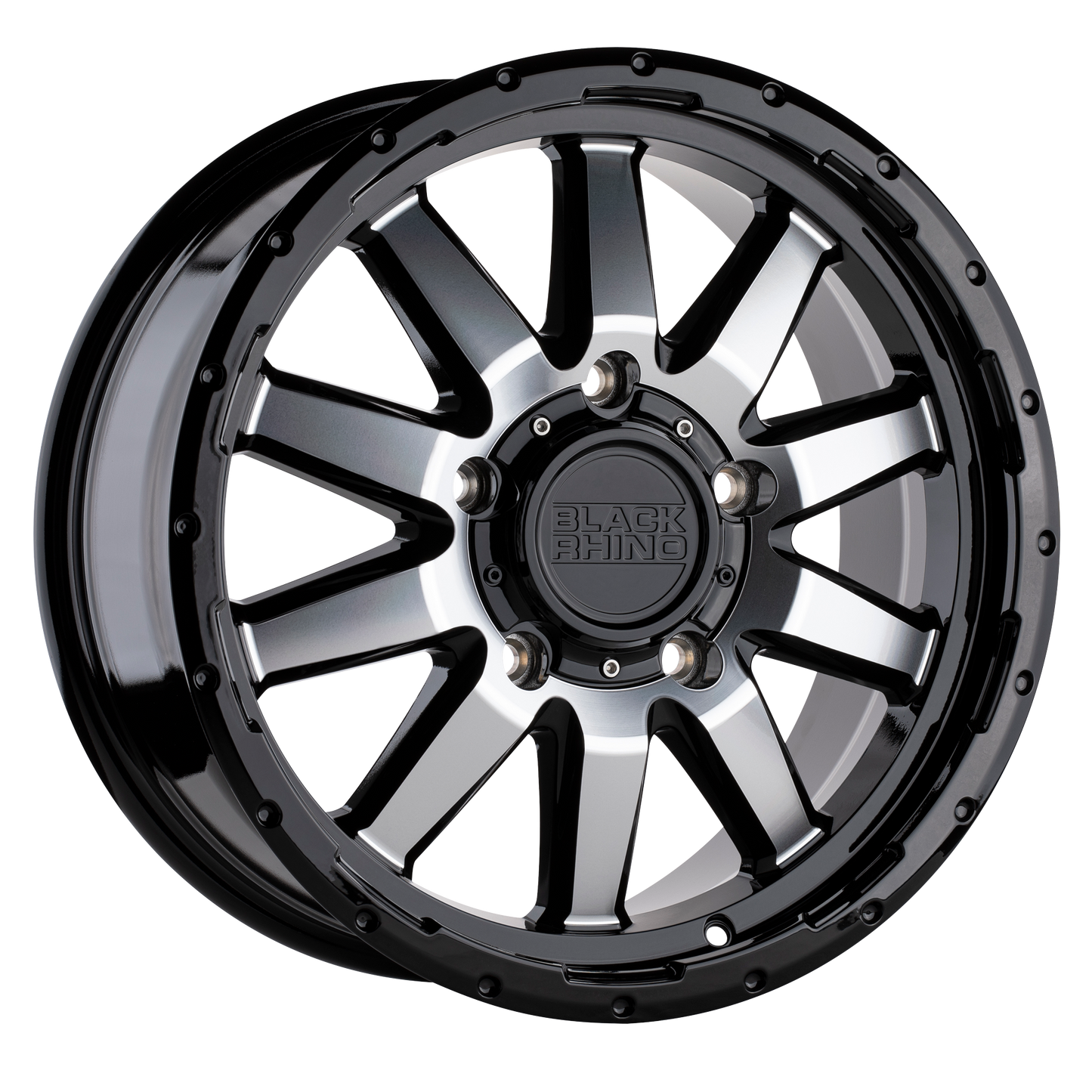 Black Rhino EXCURSION 18X8 48 5X130/5X130 GLOSS BLACK W/ MIRROR FACE