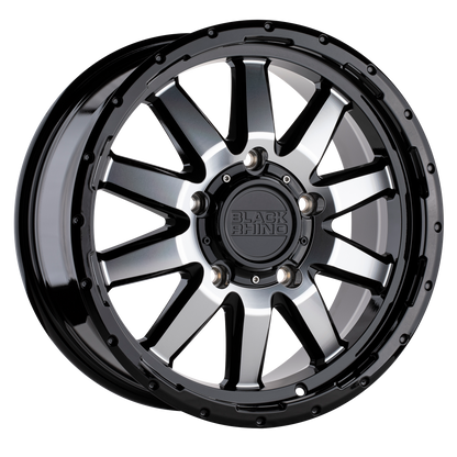 Black Rhino EXCURSION 18X8 48 5X130/5X130 GLOSS BLACK W/ MIRROR FACE