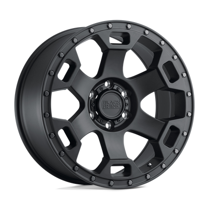 Black Rhino GAUNTLET 18X9 2 5X139.7/5X5.5 SEMI GLOSS BLACK W/ GUNMETAL BOLTS