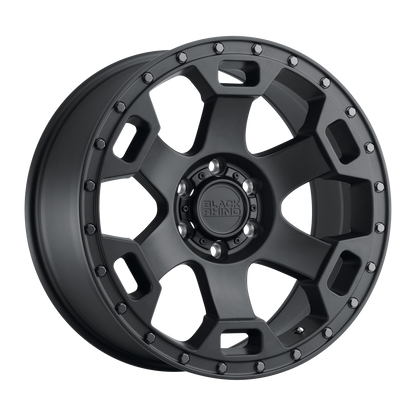 Black Rhino GAUNTLET 17X8.5 0 6X139.7/6X5.5 SEMI GLOSS BLACK W/ GUNMETAL BOLTS