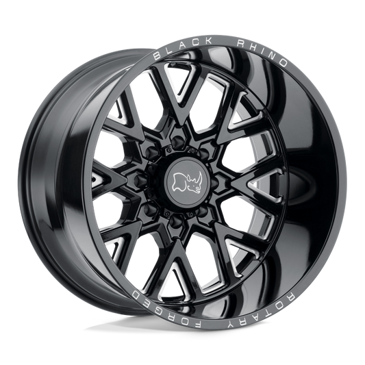Black Rhino GRIMLOCK 24X14 -76 8X165.1/8X6.5 GLOSS BLACK & MILLED