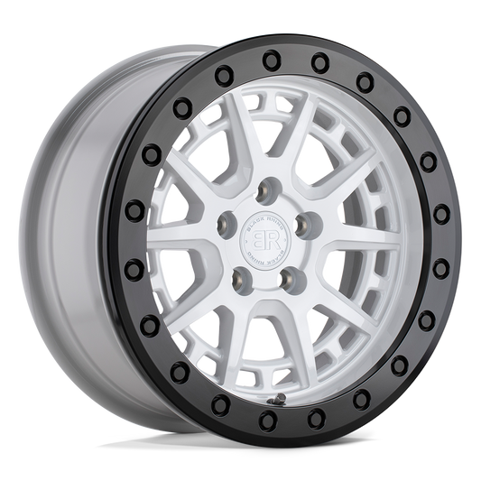 Black Rhino GRAVEL 15X7 15 5X100/5X100 GLOSS WHITE W/ BLACK RING & BOLTS