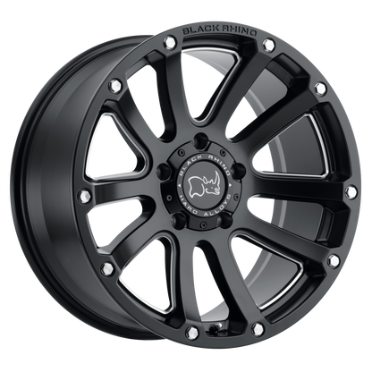 Black Rhino HIGHLAND 17X9.5 12 6X135/6X135 MATTE BLACK W/ MILLED SPOKES