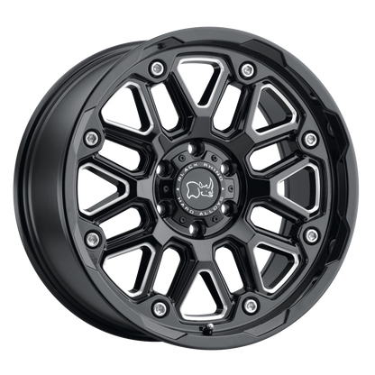 Black Rhino HOLLISTER 17X9.5 12 6X135/6X135 GLOSS BLACK W/ MILLED SPOKES