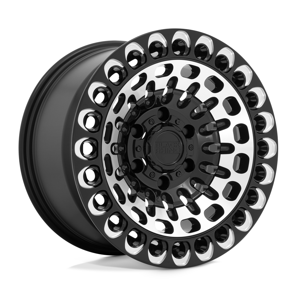 Black Rhino LABYRINTH 17X9.5 12 6X120/6X120 GLOSS BLACK WITH MACHINED FACE & MILLING
