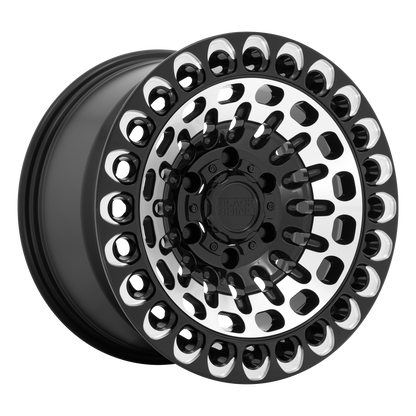 Black Rhino LABYRINTH 17X9.5 12 6X114.3/6X4.5 GLOSS BLACK WITH MACHINED FACE & MILLING