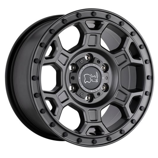 Black Rhino MIDHILL 17X8 45 5X130/5X130 MATTE GUNMETAL W/ BLACK BOLTS