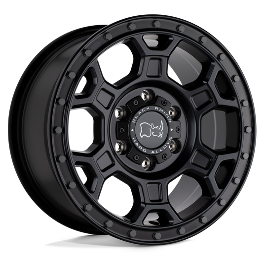 Black Rhino MIDHILL 17X8 45 5X130/5X130 MATTE BLACK W/ GUNMETAL BOLTS