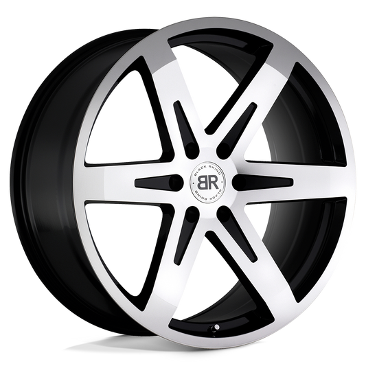 Black Rhino PEAK 22X9.5 30 6X135/6X135 GLOSS BLACK W/ MIRROR CUT FACE