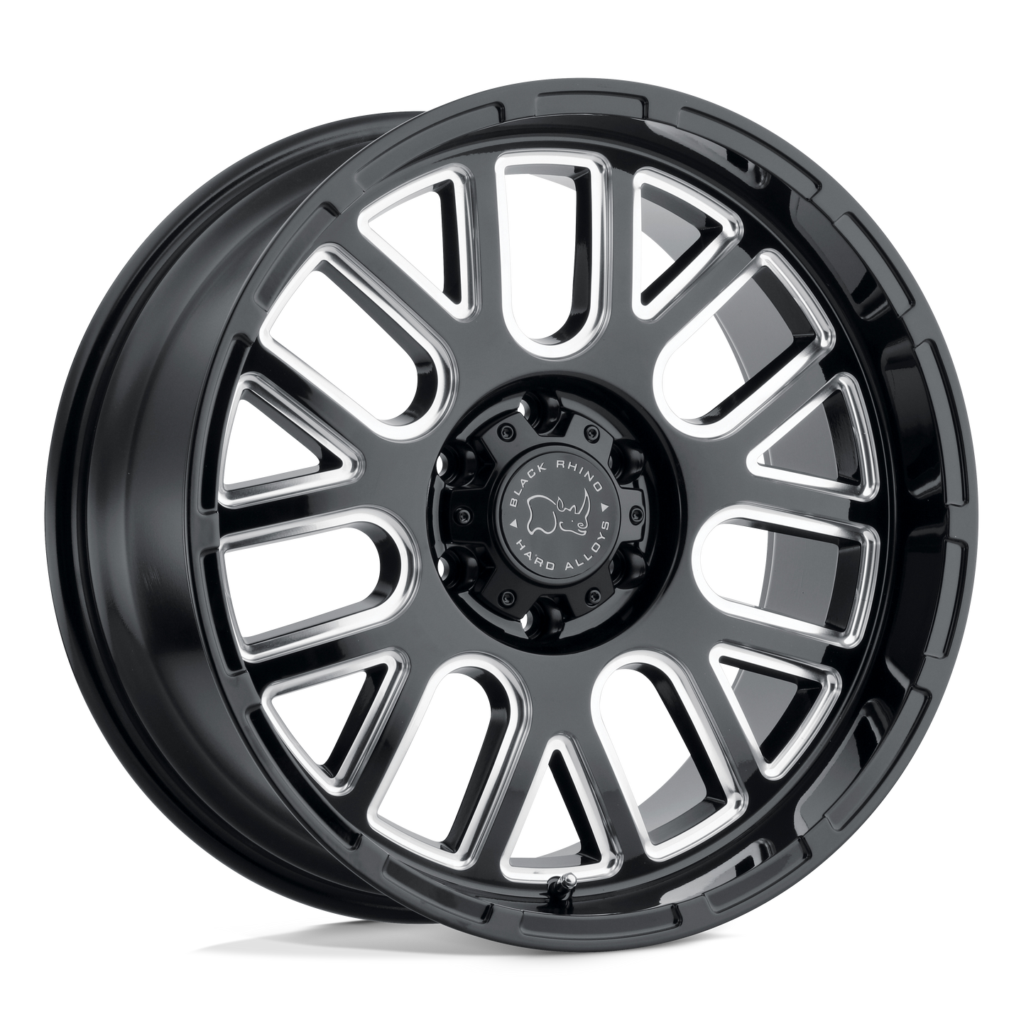 Black Rhino PISMO 22X12 -44 6X139.7/6X5.5 GLOSS BLACK W/ MILLED SPOKES