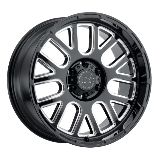 Black Rhino PISMO 17X9.5 -18 6X139.7/6X5.5 GLOSS BLACK W/ MILLED SPOKES