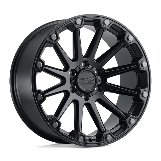 Black Rhino PINNACLE 17X8.5 -18 5X127/5X5.0 SEMI GLOSS BLACK W/ GUNMETAL BOLTS