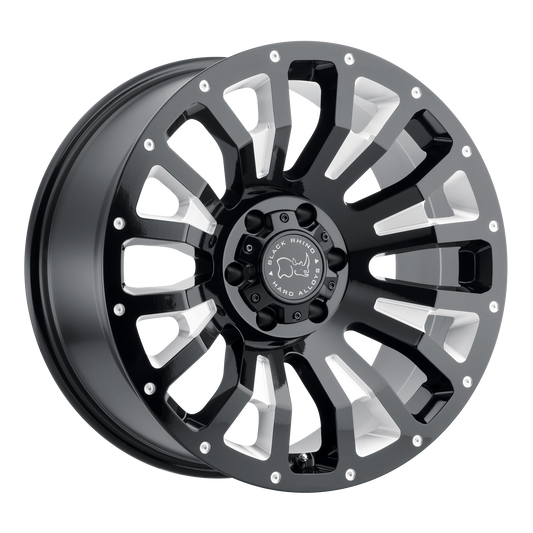 Black Rhino PINATUBO 18X9.5 -18 8X170/8X170 GLOSS BLACK W/ MILLED INSIDE WINDOW
