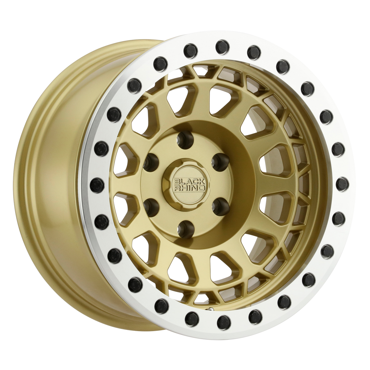 Black Rhino PRIMM 17X8.5 -38 5X114.3/5X4.5 MATTE GOLD W/ MACHINED RING
