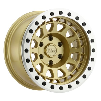 Black Rhino PRIMM 17X8.5 -38 5X114.3/5X4.5 MATTE GOLD W/ MACHINED RING