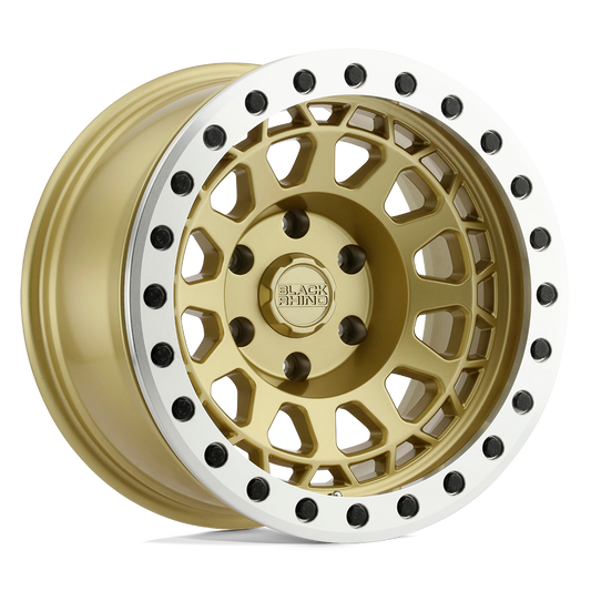 Black Rhino PRIMM 17X8.5 0 6X135/6X135 MATTE GOLD W/ MACHINED RING