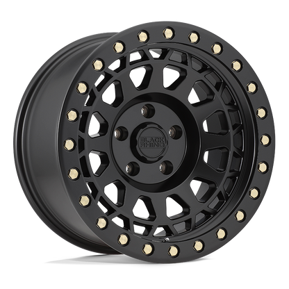 Black Rhino PRIMM 18X9.5 0 5X127/5X5.0 MATTE BLACK W/ BRASS BOLTS