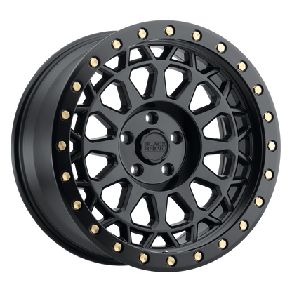 Black Rhino PRIMM 18X9.5 18 6X114.3/6X4.5 MATTE BLACK W/ BRASS BOLTS