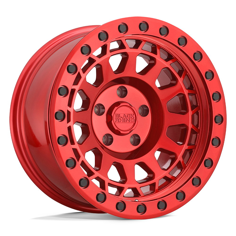 Black Rhino PRIMM 17X8.5 -38 8X170/8X170 CANDY RED W/ BLACK BOLTS