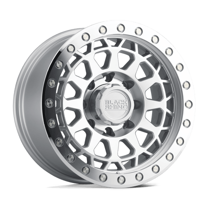 Black Rhino PRIMM 20X9.5 -18 5X127/5X5.0 SILVER W/ MIRROR FACE & MACHINED RING
