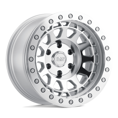 Black Rhino PRIMM 17X8.5 -38 5X127/5X5.0 SILVER W/ MIRROR FACE & MACHINED RING