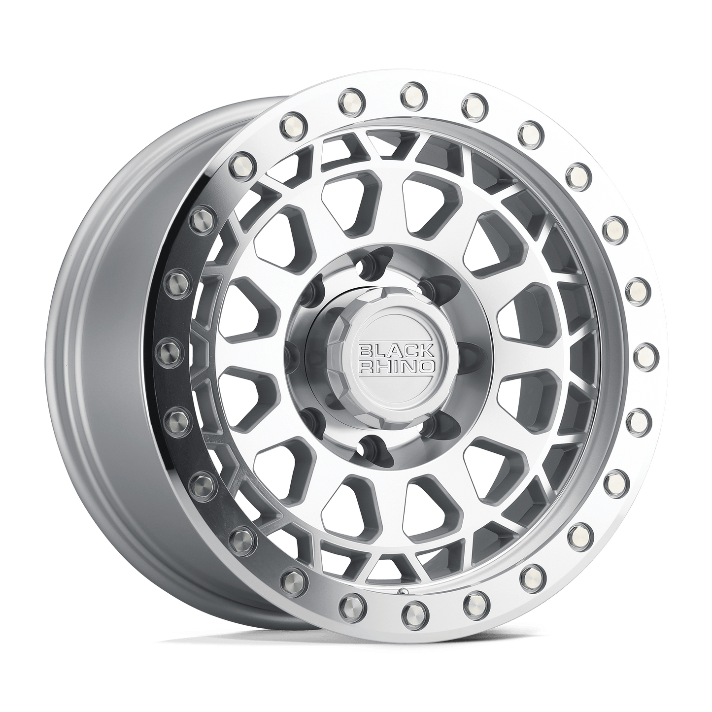 Black Rhino PRIMM 17X9 0 8X170/8X170 SILVER W/ MIRROR FACE & MACHINED RING