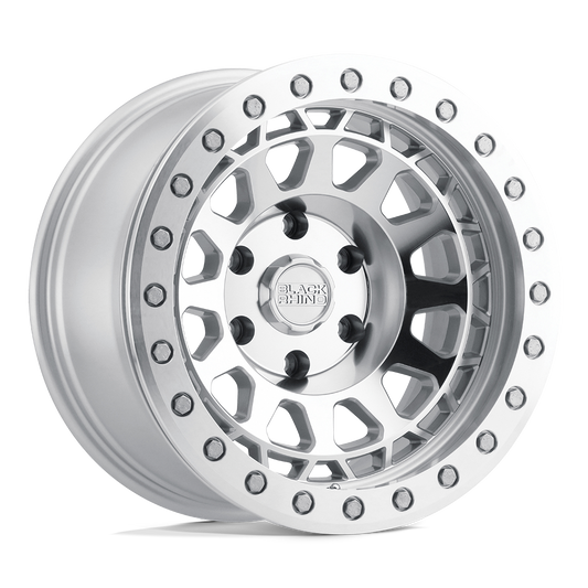 Black Rhino PRIMM 17X9 0 6X139.7/6X5.5 SILVER W/ MIRROR FACE & MACHINED RING