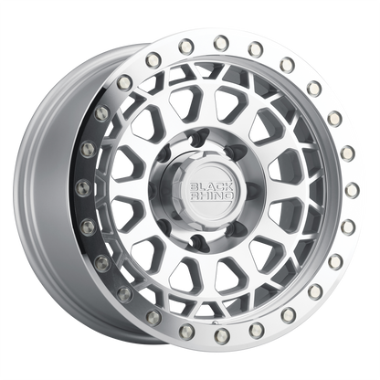 Black Rhino PRIMM 17X8.5 -38 5X114.3/5X4.5 SILVER W/ MIRROR FACE & MACHINED RING