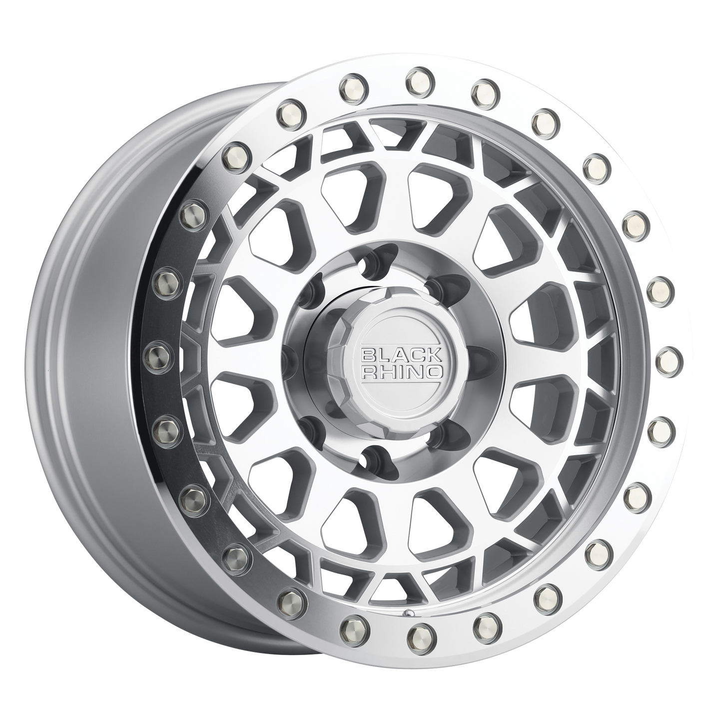 Black Rhino PRIMM 17X9 0 8X165.1/8X6.5 SILVER W/ MIRROR FACE & MACHINED RING
