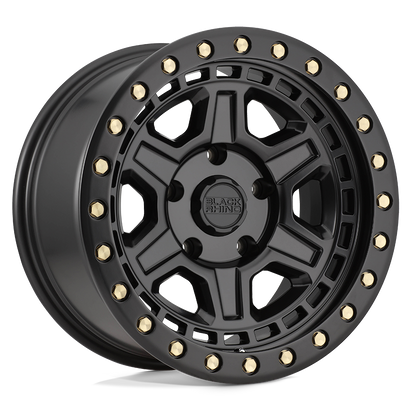 Black Rhino RENO 17X9 -12 6X139.7/6X5.5 MATTE BLACK W/ BRASS BOLTS