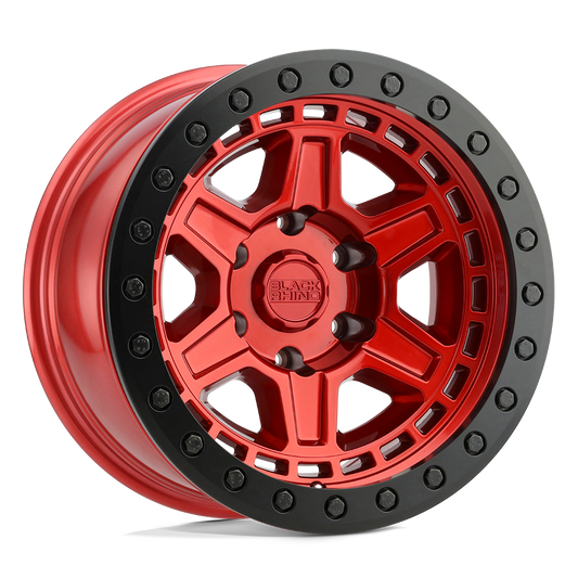 Black Rhino RENO 17X8.5 -38 5X114.3/5X4.5 CANDY RED W/ BLACK RING & BOLTS