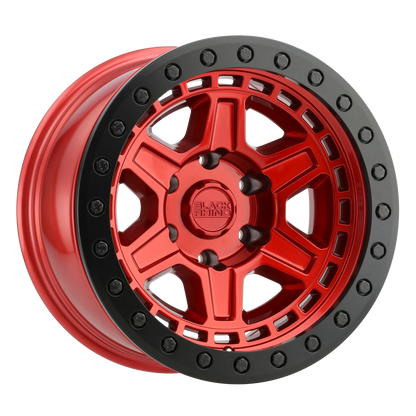 Black Rhino RENO 17X8.5 -38 5X114.3/5X4.5 CANDY RED W/ BLACK RING & BOLTS