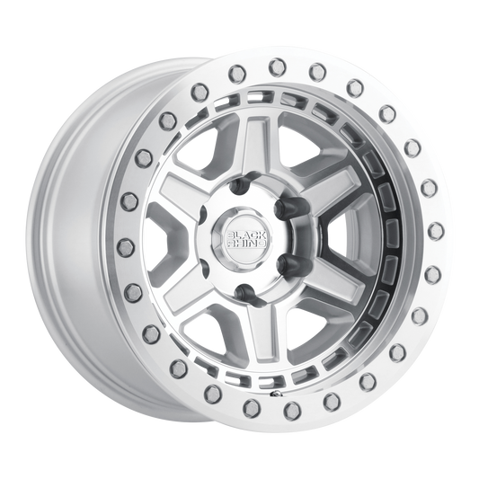 Black Rhino RENO 17X8.5 0 6X139.7/6X5.5 SILVER W/ MIRROR FACE & SILVER BOLTS