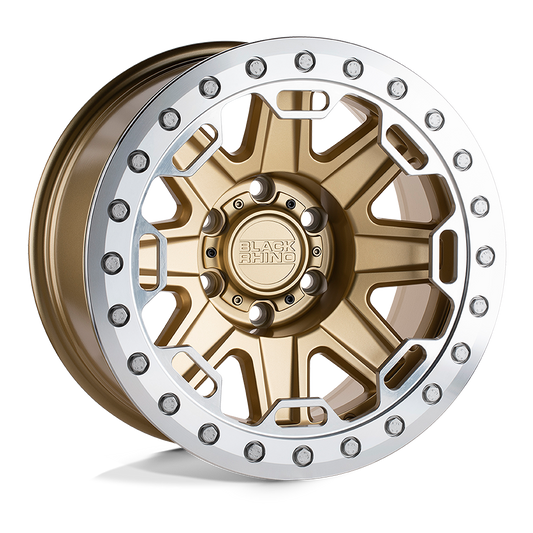 Black Rhino RIFT 17X8.5 -38 5X127/5X5.0 MATTE GOLD W/ MACHINED RING